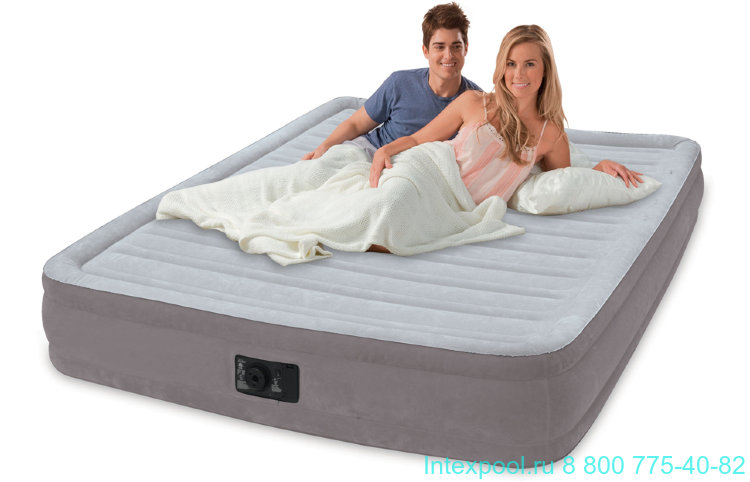 Надувная кровать intex интекс comfort plush 67768 с насосом